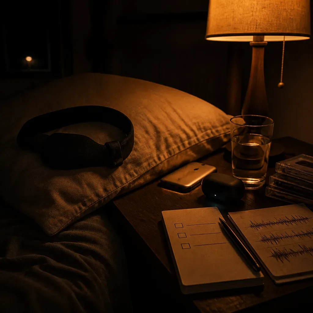 Bedside sleep audio timer and headphones