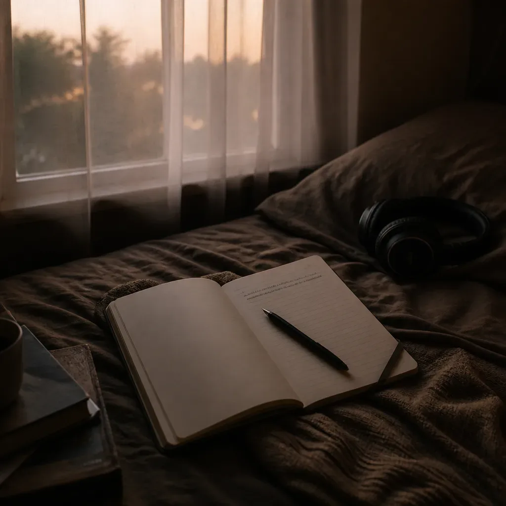 Morning notebook after a sleep audio routine