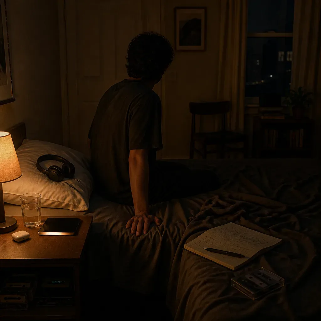 Person grounding after intense shifting symptoms at night