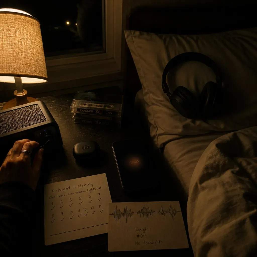Bedside audio timer with nightly tracking card