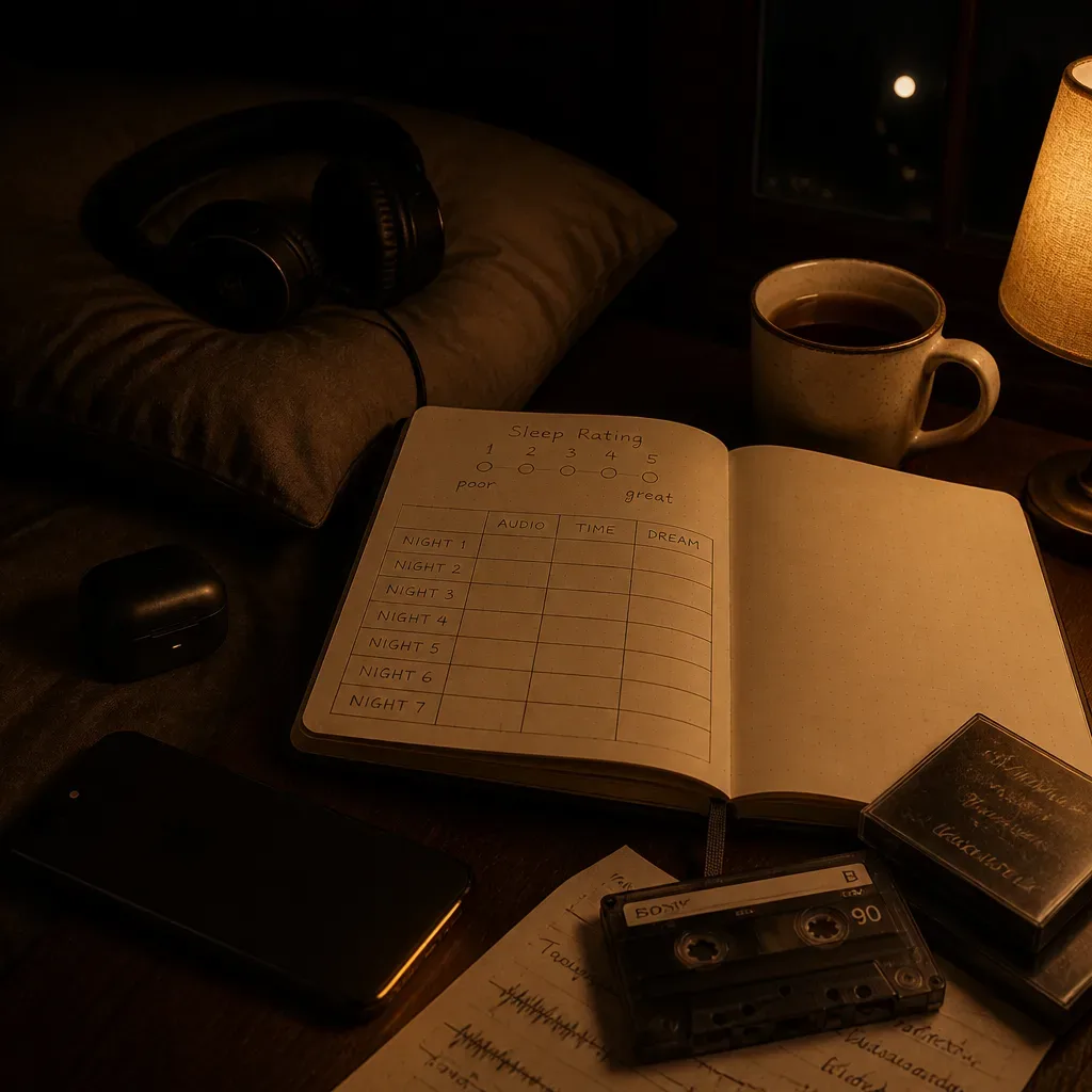 Quaderno del mattino che traccia audio del sonno e sogni