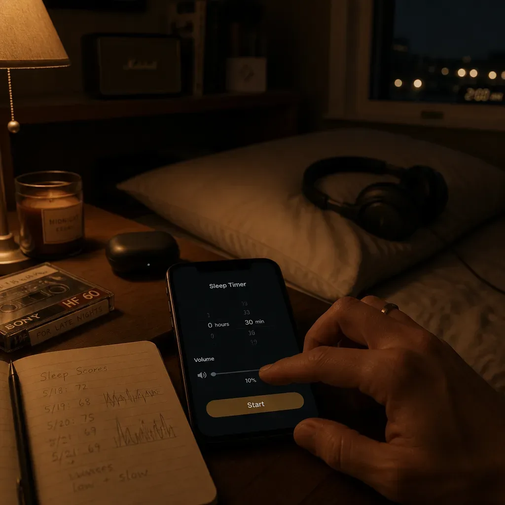 Hand setting a low-volume sleep timer