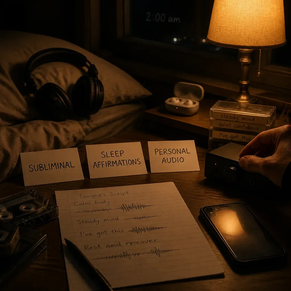 Cards comparing three night audio practices